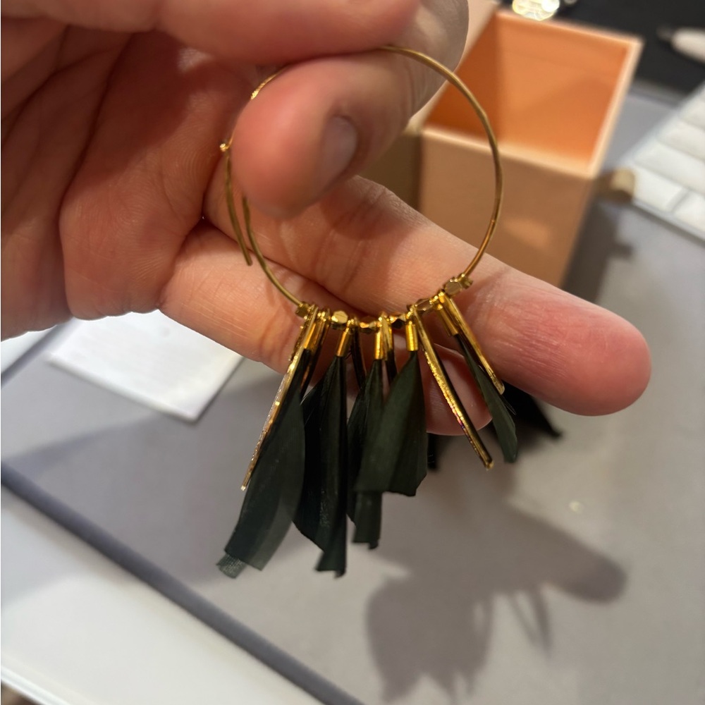 GAS Bijoux Gold and Black Earrings - Picture 6 of 7